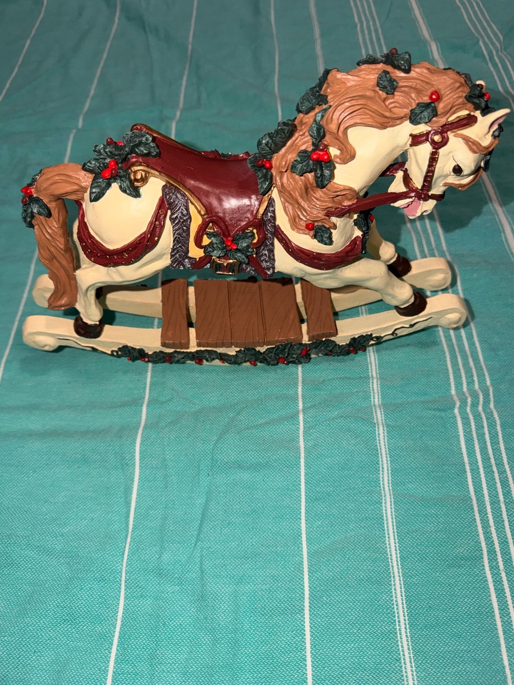 vintage "Holiday Treasures" musical rocking horse